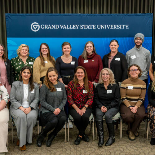 Adult students recognized during the Alpha Sigma Lambda Honor Society induction ceremony as part of the Sigma Lambda Sigma Chapter of GVSU on February 5.
